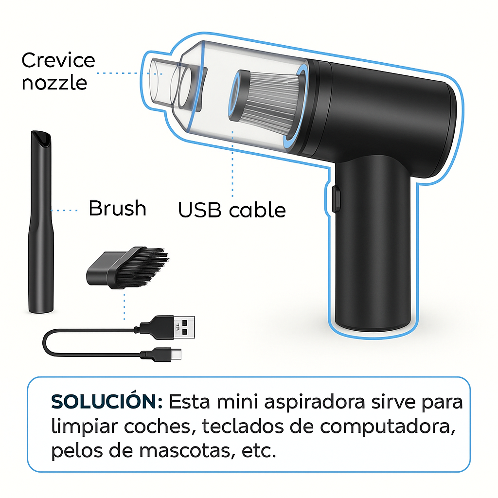 🧹 Mini Aspiradora Portátil Recargable