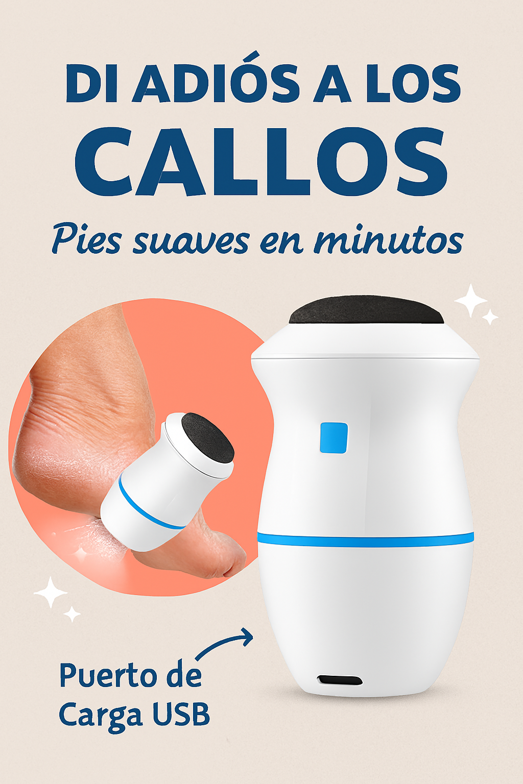 🧼 Limador de Callos Recargable con Aspiración – Pies suaves en minutos