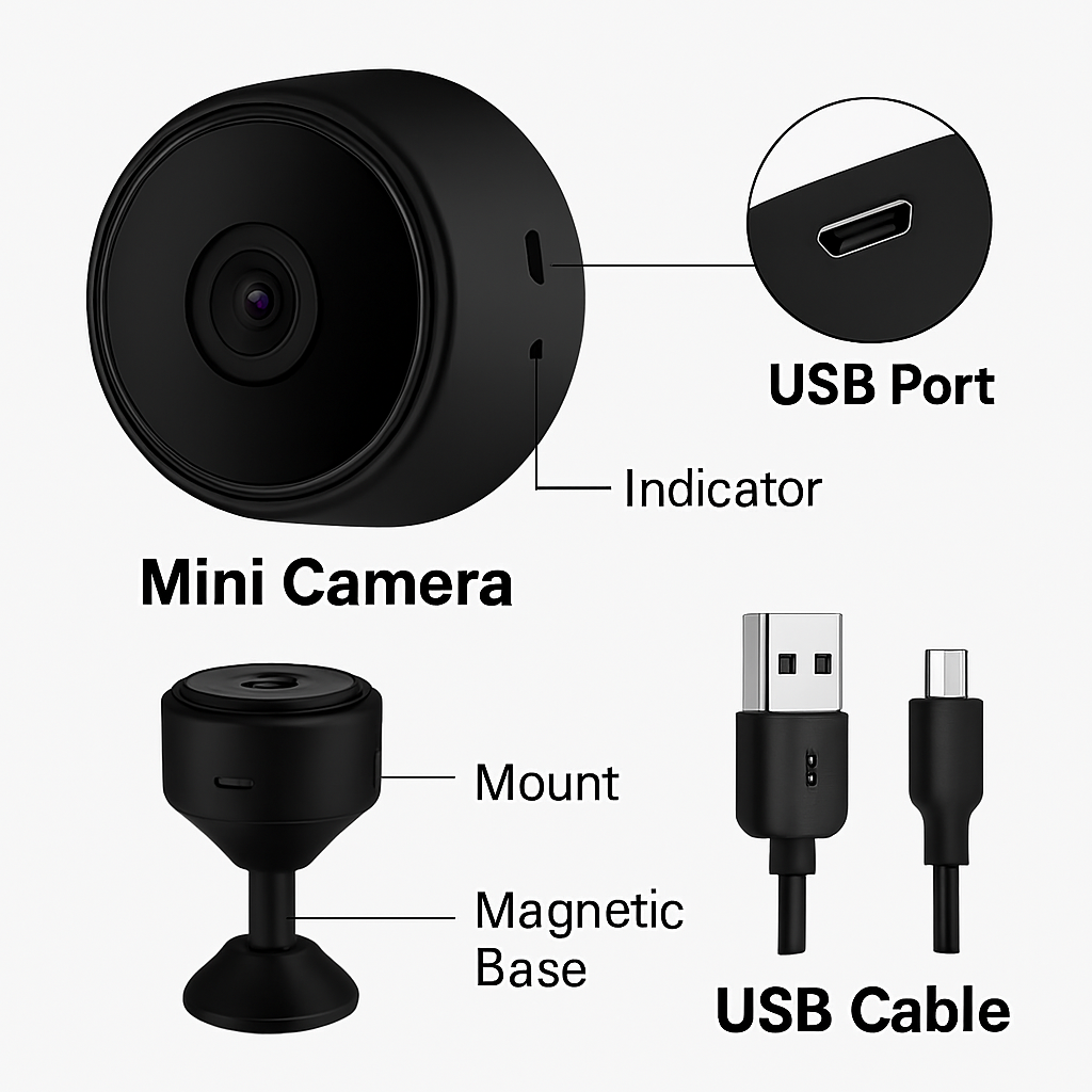 🔍 2 Mini Cámaras de Seguridad Espía – ¡Vigilancia Discreta y Efectiva!