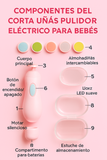 👶 Corta Uñas Pulidor Eléctrico para Bebés – ¡Seguro y Suave!