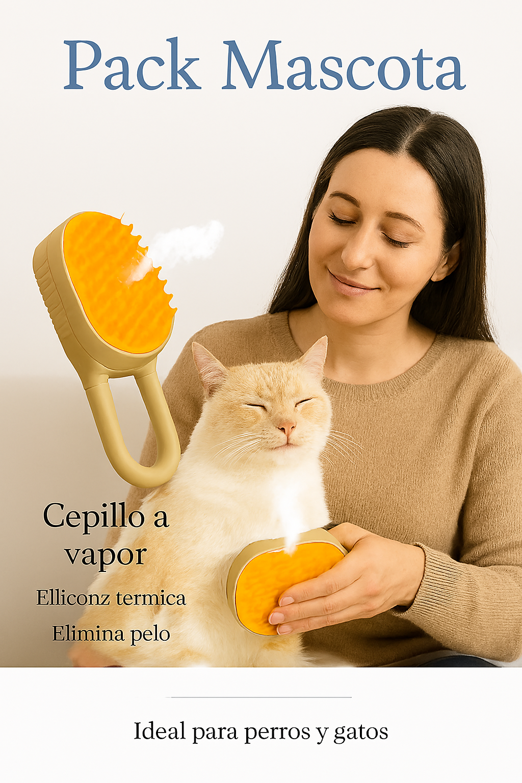 🐾 Pack Mascota 2 en 1 – Cepillo a Vapor + Guante Removedor 🐕🐈